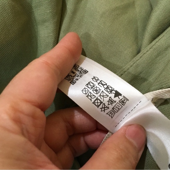 Zara Linen Blend Pleated Pants ankle Trouser green Womens medium - Picture 11 of 11